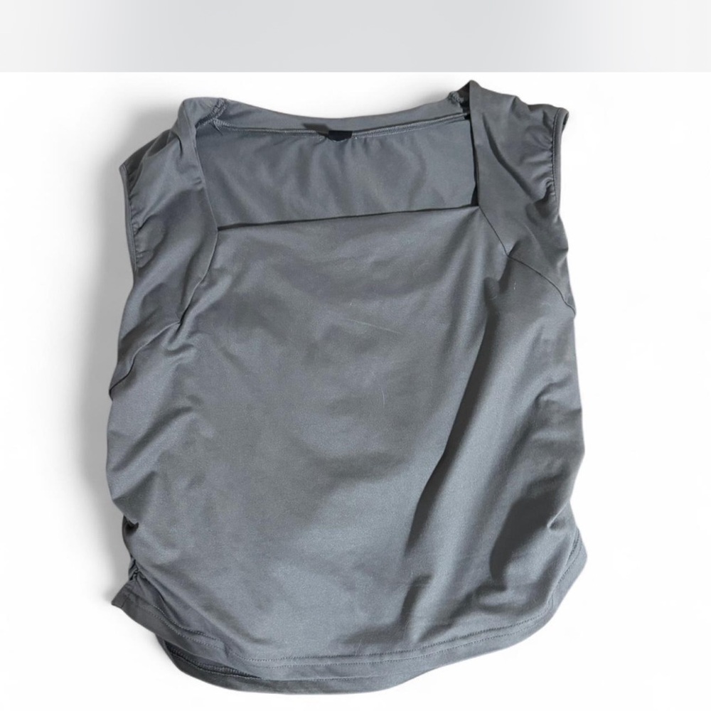 Sleeveless Square Neck Tank Top — Slate Gray